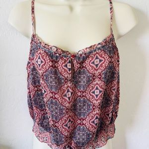 COPY - American Eagle NWOT silky medallion cami adjustable straps tank smocked …